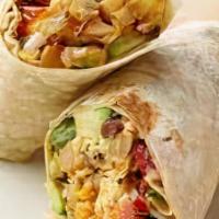 California Breakfast Burrito · Choose pork or soy chorizo, scrambled eggs, guacamole, cheddar, pico de gallo, fries, crema ...