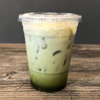 Iced Matcha Latte · 16oz sweetened green matcha tea powder & milk