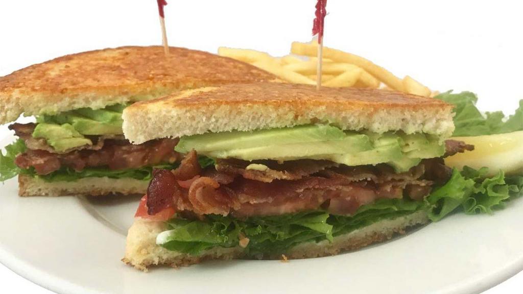 Deluxe B-L-T-A · The American Diner classic BLT with Ruby's special addition of fresh avocado slices on golden-grilled Parmesan sourdough.