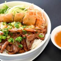 Bún Tôm Thịt Nướng Chả Giò  · BBQ pork, shrimps, and egg rolls vermicelli