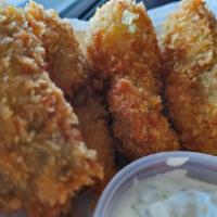Fried Oysters Appetizer · Panko-battered fried oysters served with tartar sauce.