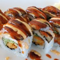 Spicy Shrimp Eel Special Roll · Spicy. Panko shrimp and cucumber topped with BBQ eel, eel sauce, and hot sauce.