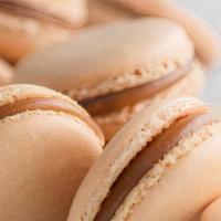 Sea Salt Caramel Macaron · Salted caramel macaron: caramel made with pdo (protected designation of origin) salted butte...