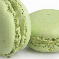 Pistachio Macaron · Pistachio: Buttercream with creme anglaise enhanced with real pistachio paste.