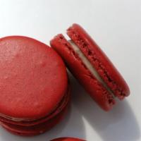 Red Velvet Macaron · Everything you love about a red velvet cake - the bite of red velvet chocolate and the tang ...