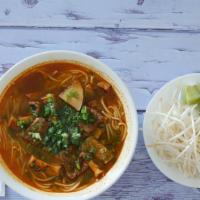 Royal Noodle (Bun Hue) · Rice noodles, soy slices, organic fried tofu, soy ham, mushrooms, Special lemongrass broth, ...