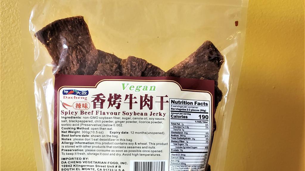 Bag Of Vegan Spicy Beef Jerky · 