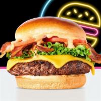 Classic Cheeseburger · Burger, lettuce, tomato, American cheese, bacon & House Sauce