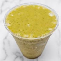 Green Gully Smoothie · Peaches, banana, spinach, apple juice.
