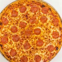 Pepperoni Pizza · Topped with classic mozzarella cheese and pepperoni.