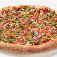 Oggi’S Special (The Works) · Homemade pizza sauce, pepperoni, Italian sausage, mushrooms, red onions, green bell peppers,...