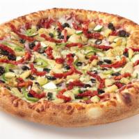 Wimbledon (Vegetarian) (Xl 16”) (12) · Homemade pizza sauce, zucchini, black olives, mushrooms, green bell peppers, red onions, sun...