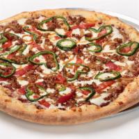 Hot Spicy Sausage (Xl 16”) (12) · New. Spicy. Homemade pizza sauce, crumbled Italian sausage, roasted red peppers, poblano pep...