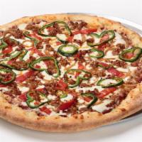 Hot Spicy Sausage (Small 10”) (4)  · New. Spicy. Homemade pizza sauce, crumbled Italian sausage, roasted red peppers, poblano pep...