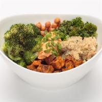 Harvest Protein Bowl · New. Spicy. A protein packed bowl with vegetarian quinoa, chili spiced kale, curried sweet p...