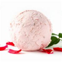 Rose Petals · Made with Straus organic milk, rose water, rose petals and red beet extract color