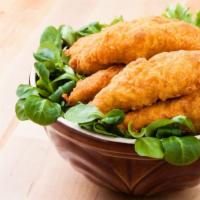 Chicken Tenders · Breaded chicken fried to golden perfection.