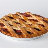 Cherry Pie · A golden latticework top crust reveals the sweet-tart cherry filing, simmered to perfection.