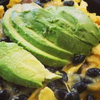 Breakfast Bowl · Cage-free eggs, cheddar & Monterey cheese, avocado & black beans, served over whole grain br...