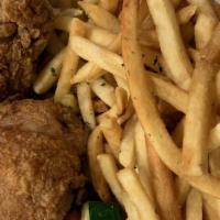 Chicken & Waffles · Choice of 4 pieces of Fried Chicken (breast, leg, wing and thigh) or 4 Pieces of Chicken Str...