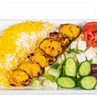 Saffron-Lemon Chicken Tender Kabob · (Joojeh). Six pieces.
Comes with choice of Rice or Salad or Half Rice Half Salad
Includes ch...