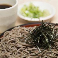 Zaru Soba · Cold buckwheat noodles with dipping sauce.