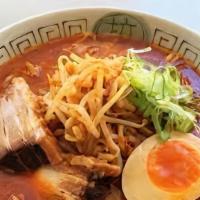 Red Tonkotsu · Ramen noodle, bones broth, chili paste, egg, green onion, bamboo.