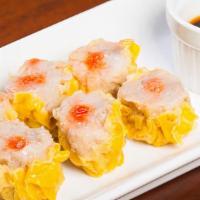 Shumai · Steamed Dumpling filling with pork, chicken and shrimp, coated with egg