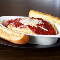 Baked Spaghetti
 · Aldente noodles baked to perfection with our original meat sauce, sprinkled with100% mozzare...