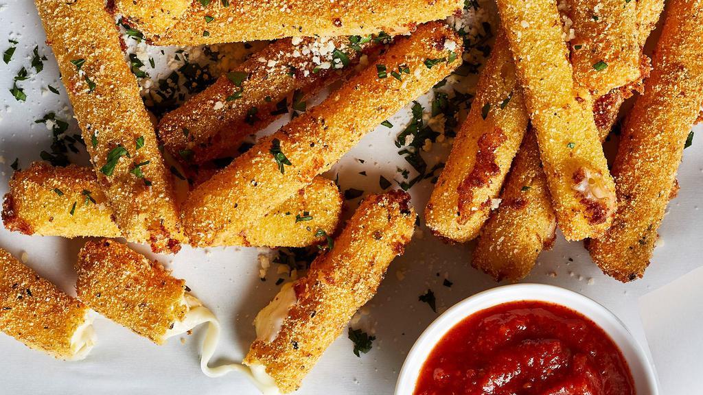 Mozzarella Sticks · Breaded and fried cheese sticks served with our signature marinara sauce.