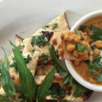 Organic Chickpea Curry · Coconut milk, cilantro. Served with housemade clay oven bread. Vegetarian as is. Works for v...