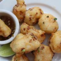 Fried Cauliflower · Cauliflower fried in beer batter and served with fish sauce for dipping. Works for vegetaria...