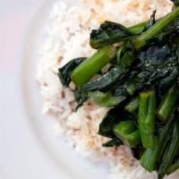 Kids Broccoli Rice · Grilled broccoli, jasmine rice, sweet soy sauce.