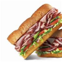 Angus Roast Beef Footlong · Piled high with thinly cut slices of lean roast beef and served on freshly baked bread. This...