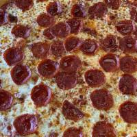 Pepperoni  · Sliced pepperoni on our classic cheese pizza.