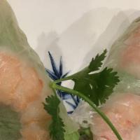 A-7. Steamed Srimp Spring Roll - Gỏi Cuốn Tôm (2 Cuốn) · Steamed shrimp spring roll (2 rolls).