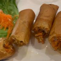 A-12. Fried Vegetarian Egg Roll - Chả Giò Chay (7 Cuốn) · Fried vegetarian egg roll (7 rolls).
