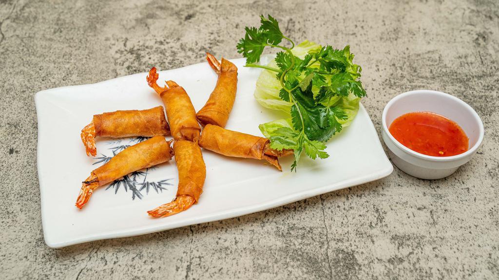 A-2. Fried Shrimp Egg Roll - Chả Giò Tôm (6 Cuốn) · Fried shrimp egg roll (6 rolls).