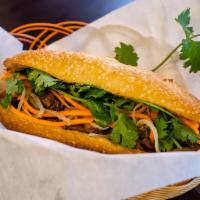 B-6. Grilled Chicken Sandwich - Bánh Mì Gà Nướng · Grilled chicken sandwich - served with cucumber, white beet, carrot, cilantro, jalapeño, but...