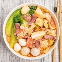 Snail Rice Noodles Pot 小熊螺蛳锅 · Rice noodles served with special snail & pork soup, come with pickled bamboo shoot, pickled ...