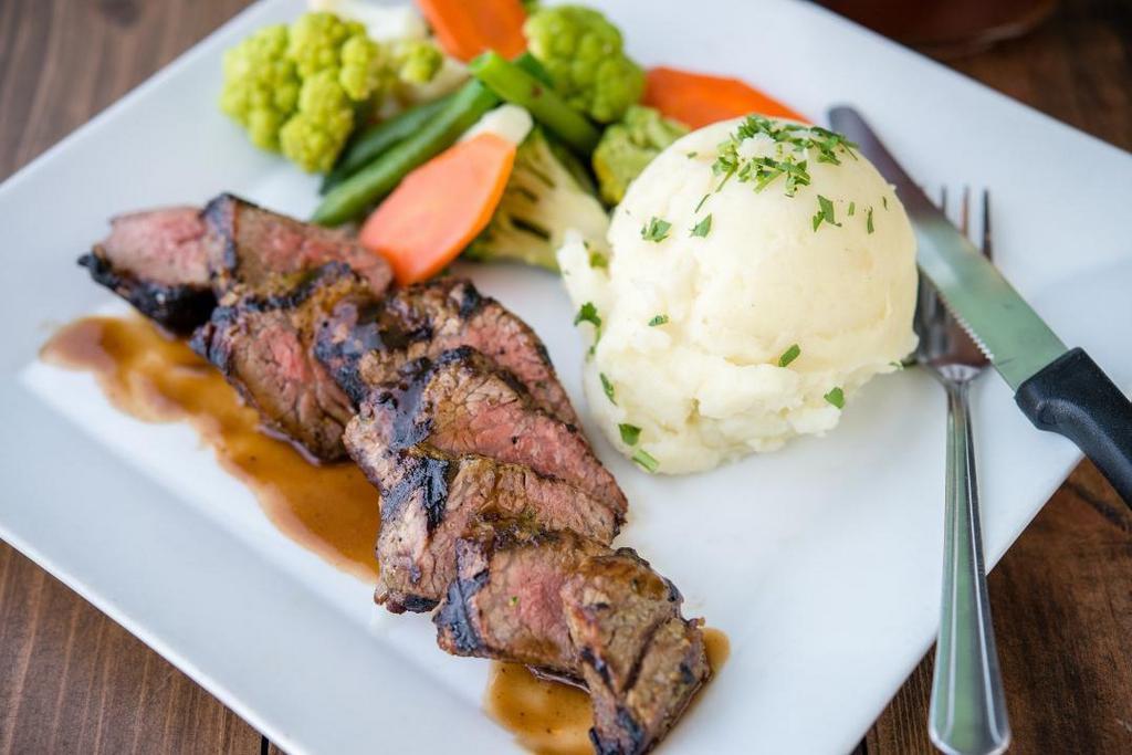 Tri-Tip · Black Angus Choice, lean 8oz, hand seasoned, grilled to order
