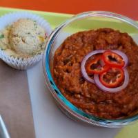 Pumpkin Chili · Vegan. Gluten Free. Low Oil.
Smoked pumpkin meets pinto beans, fire roasted tomatoes, red pe...