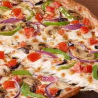 Veggie Lover’S® · Hut favorite. Mushrooms, red onions, green bell peppers, diced roma tomatoes, and black oliv...