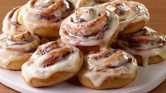 Cinnabon® Mini Rolls · 10 mini cinnamon rolls, topped with signature cream cheese frosting, are the perfect way to end pizza night. Or you can eat 'em first. Don't worry, we won't tell.