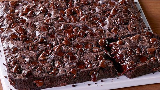 Triple Chocolate Brownie (9 Servings) · Chocolate, chocolate, and more chocolate.  Dig into this rich, decadent brownie made with semi-sweet chocolate chips, dark chocolate chips and cocoa. Did we mention there’s chocolate?  260 cal. per serving.