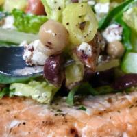 Mediterranean Chop Chop · Romaine, spinach, tomatoes, grilled onions, Moroccan garbanzo beans, banana peppers, olives,...