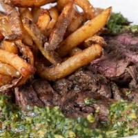 Chimichurri Steak Frites · marinated prime flat iron, nomad fries