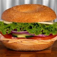 Turkey Breast (Cold) · Thinly sliced oven roasted turkey breast served with tomato, cucumber, onion, lettuce, jack ...