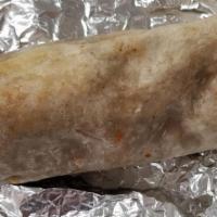 Regular Burrito · Meat, rice, beans, cilantro, onions, salsa.