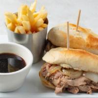 Beef Brisket Dip · Slow roasted, thinly sliced beef brisket, served with brisket jus. Subject to availability. ...